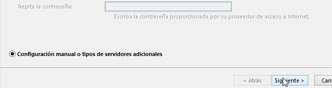 paso 3 - Configurar correo corporativo en Outlook 2016 