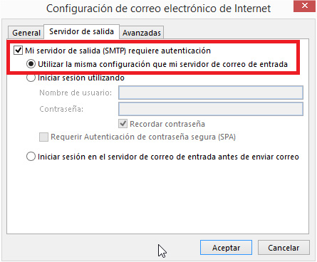 paso 6 - Configurar correo corporativo en Outlook 2016 