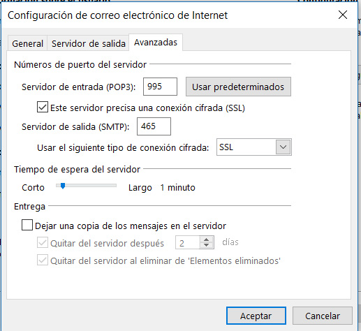 paso 1 - Configurar correo corporativo en Outlook 2016 